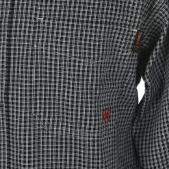 Ariat Men's Flame Resistant Blue Check Long Sleeve 7 Ariat Men's Flame Resistant Blue Check Long Sleeve -Western Wardrobe Sales Store 10013513 3