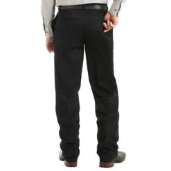 Wrangler Mens Riata Black Flat Front Pants
