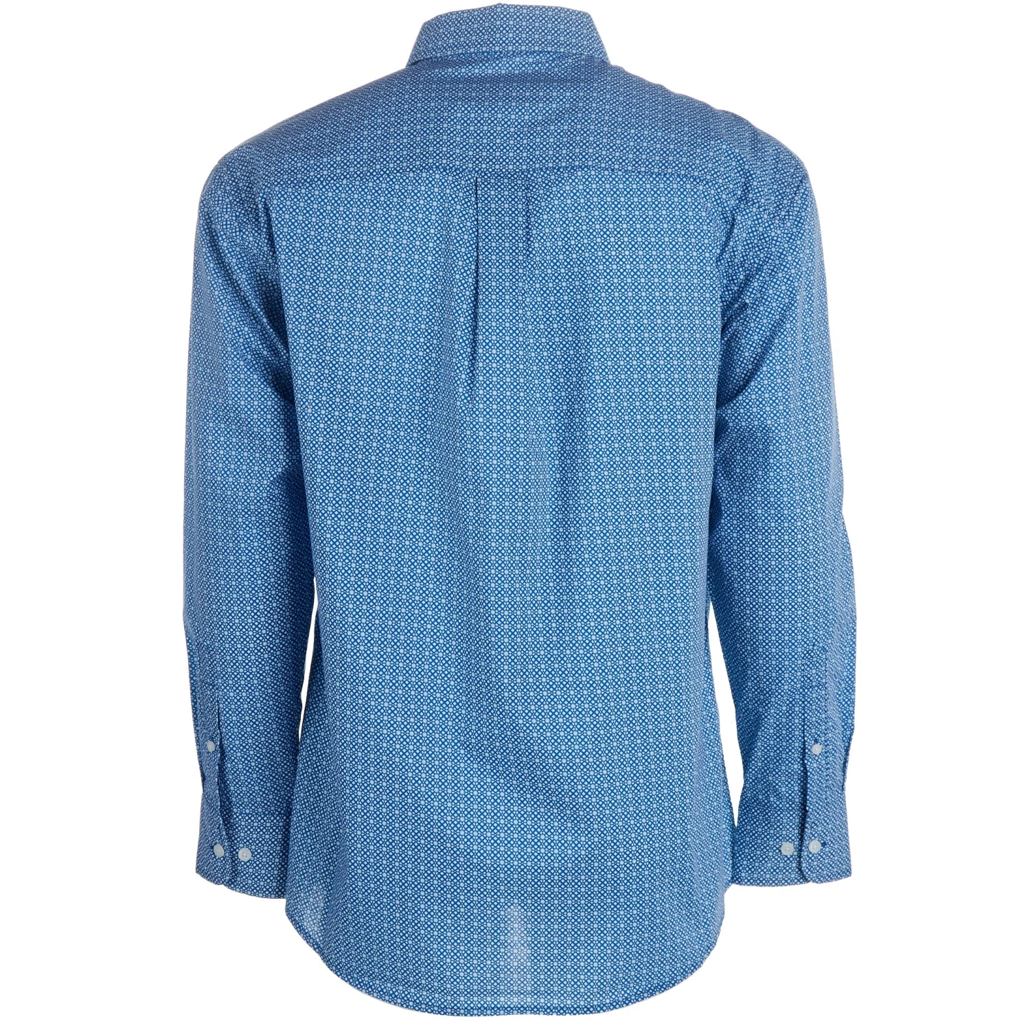 Wrangler Men's Blue Print Classic Button Down Shirt 4 Wrangler Men's Blue Print Classic Button Down Shirt - Image 4