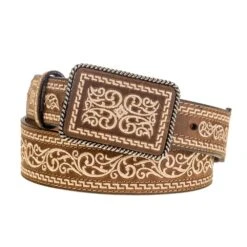 Men's Nocona Tan Belt With Stitching