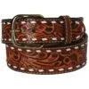 Men's 3D 1-1/2in. Natural Floral Buckstitch Belt