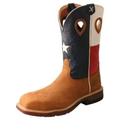 Twisted X Men's Light Brown 12in. Texas Flag Nano Toe Work Boot