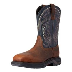 Ariat MEN`S WORKHOG XT COTTONWOOD BROWN OILED 11` MIDNIGHT BLUE TOP