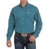 Cinch Men's Teal & Black Print Buttondown Shirt