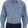 Wrangler Men's Chambray Snap Work Shirt