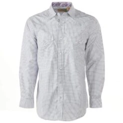 Cowboy Legend Men's Cream Ombré Plaid Shirt