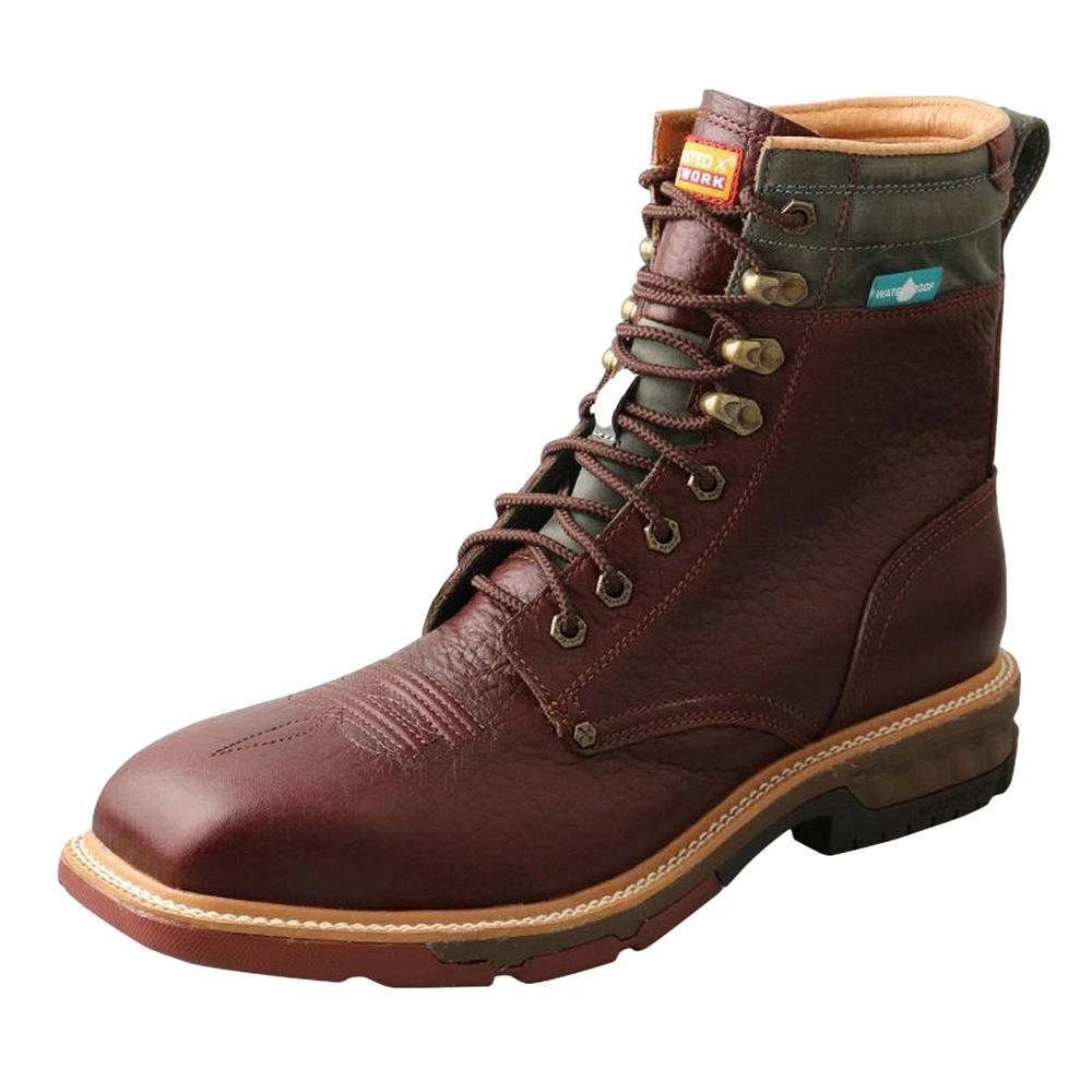 Twisted X Men's Alloy Toe H2O 8in CellStretch Lacer Brown Work Boot 1 Twisted X Men's Alloy Toe H2O 8in CellStretch Lacer Brown Work Boot