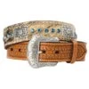 Men's Nocona 1-1/2in Natural Basket Stamp Belt