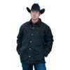 Wyoming Traders Mens Black Canvas Ranch Coat