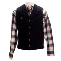 Wyoming Traders Mens Black Buckaroo Vest