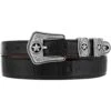 Tony Lama Men's Black Croc Print Western Belt