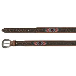 Mens Red Dirt Hat Co Tapered Belt Needlepoint Inlay