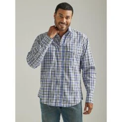 Wrangler Men's Wrinkle Resist Long Sleeve Snap Shirt