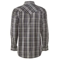 Cowboy Legend Men's Grey Plaid Long Sleeve Snap Shirt -Western Wardrobe Sales Store 6 12 P203 3