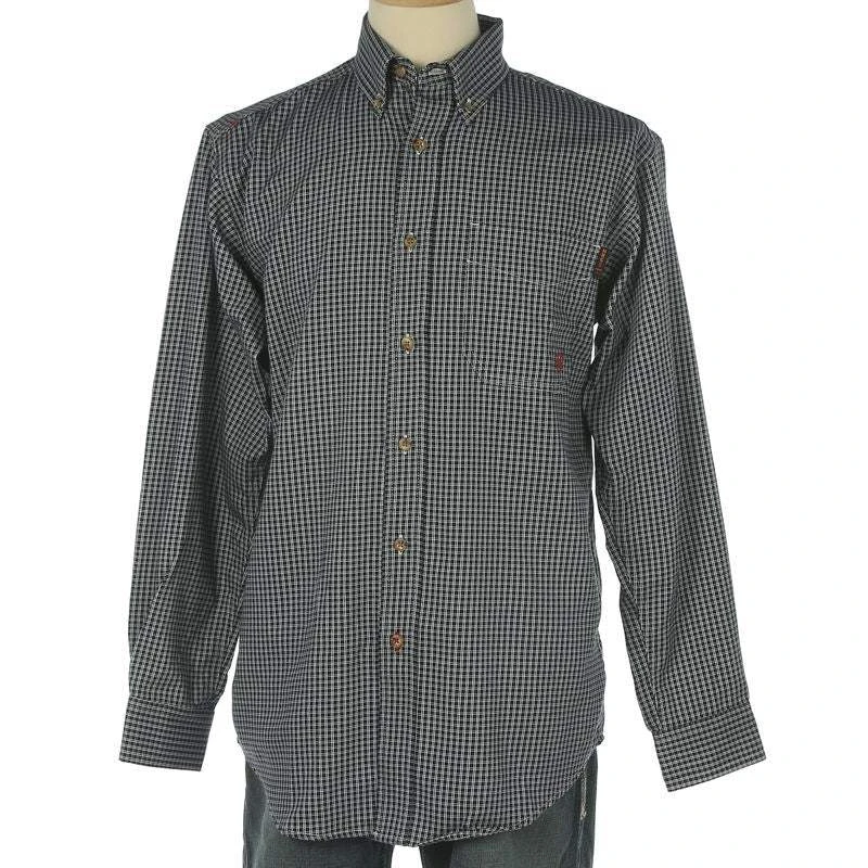 Ariat Men's Flame Resistant Blue Check Long Sleeve 1 Ariat Men's Flame Resistant Blue Check Long Sleeve