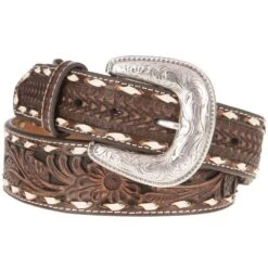 Mens Brown Floral Belt