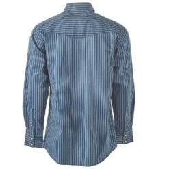 Cowboy Legend Men's Blue Striped Long Sleeve Snap Shirt -Western Wardrobe Sales Store CCM 308 3