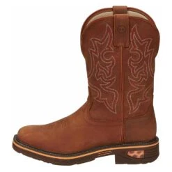 Justin Boots Men`s Resistor Russett 13` Russett H20 Soft Toe Square Work Boot -Western Wardrobe Sales Store CR4011 2