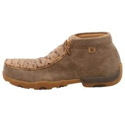 Twisted X Men`s Bomber Tan Ostrich Nano Toe Driving Moc -Western Wardrobe Sales Store MDMNT03 03