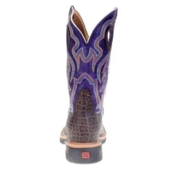 Men's Twisted X Brown Elephant Print 12in. Purple Soft Toe Work Boots -Western Wardrobe Sales Store MLCW027 0343