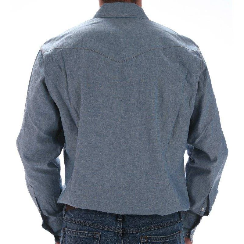 Wrangler Men's Chambray Snap Work Shirt 3 Wrangler Men's Chambray Snap Work Shirt - Image 3