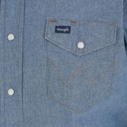 Wrangler Men's Chambray Snap Work Shirt 9 Wrangler Men's Chambray Snap Work Shirt -Western Wardrobe Sales Store MS70919 pocket