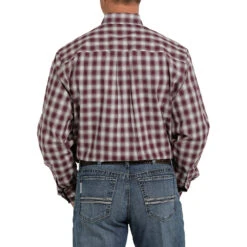 Cinch Men's Purple Plaid Long Sleeve Buttondown -Western Wardrobe Sales Store MTW1105350 3
