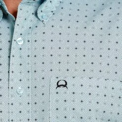 Cinch Men's ArenaFlex Blue Printed Short Sleeve Shirt -Western Wardrobe Sales Store MTW1704091 3