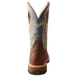Twisted X Men`s Distressed Saddle 12` Peacock Alloy Square Toe Work Boot -Western Wardrobe Sales Store MXBA005 3