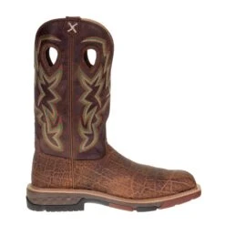 Twisted X Men's Tan Elephant Print 12in. Tan Top Nano Toe Work Boot -Western Wardrobe Sales Store MXBN001 4