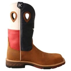 Twisted X Men's Light Brown 12in. Texas Flag Nano Toe Work Boot -Western Wardrobe Sales Store MXBN004 4