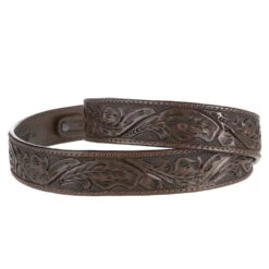 Vogt Silversmiths 1 1/2in. Saddle Brown Skived Edge Running Leaf Belt -Western Wardrobe Sales Store NRS41 084 3