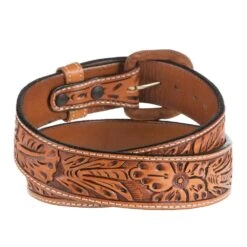 Vogt Silversmiths 1.5in. Russet Sheridan Floral Tooled Belt -Western Wardrobe Sales Store NRS41 405 2