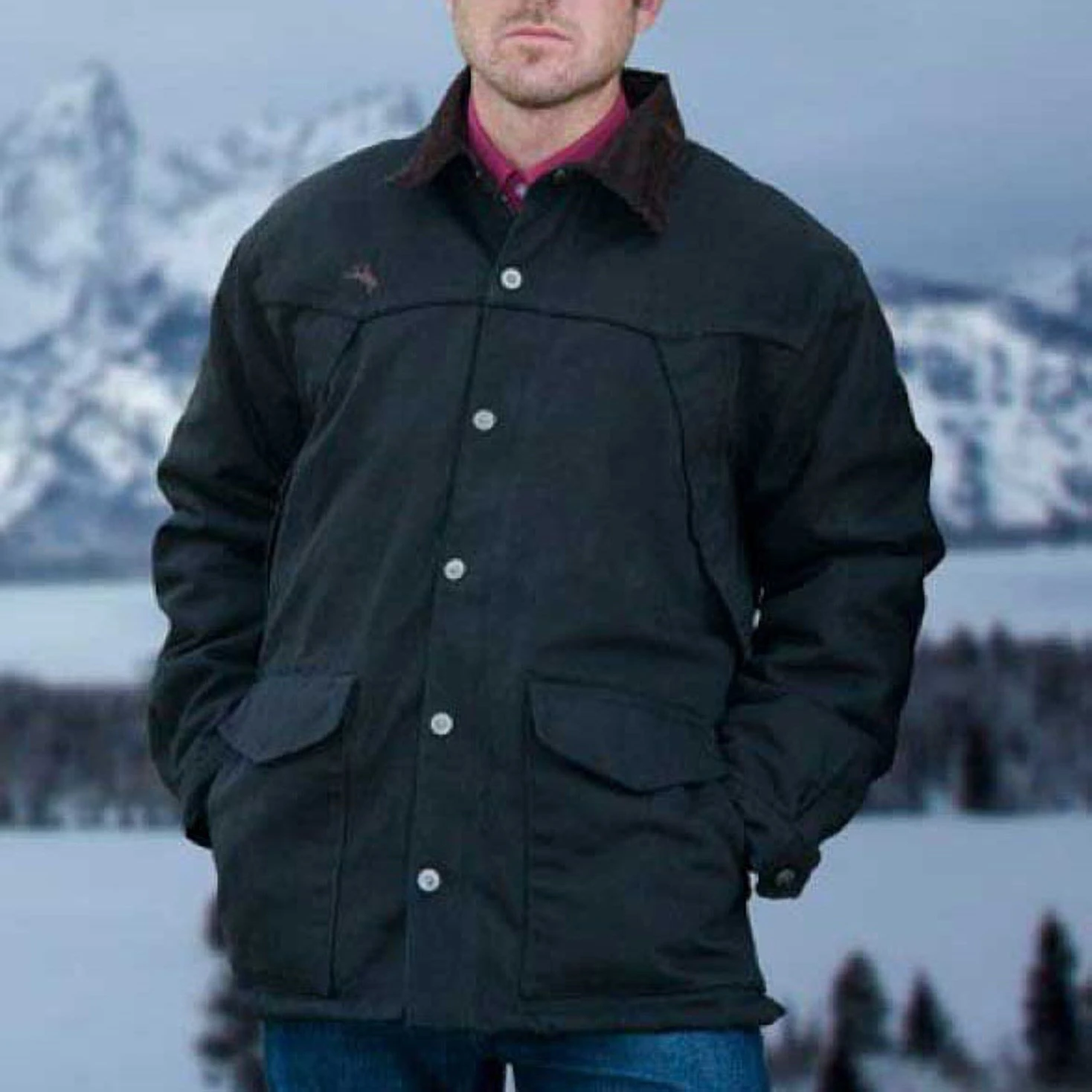 Wyoming Traders Mens Black Canvas Ranch Coat 3 Wyoming Traders Mens Black Canvas Ranch Coat - Image 3