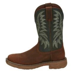 Justin Boots Men's Pecan Brown Water Buffalo 11 Forest Green Top Work Boot -Western Wardrobe Sales Store SE7401 3