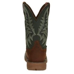 Justin Boots Men's Pecan Brown Water Buffalo 11 Forest Green Top Work Boot -Western Wardrobe Sales Store SE7401 4