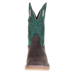 Justin Boot Company Men's H20 Rush Brown 11in. Green Top Soft Toe Work Boot -Western Wardrobe Sales Store WK4339 1