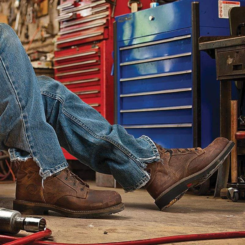Justin Boot Company Mens Rugged Tan Steel Toe Lace Up Work Boots 5 Justin Boot Company Mens Rugged Tan Steel Toe Lace Up Work Boots - Image 5