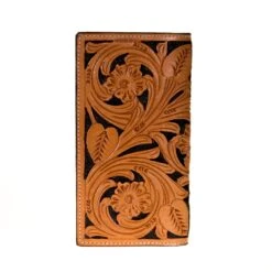 Western Fashion Twisted X Floral Tooled Rodeo Wallet With Black Painted Inlay -Western Wardrobe Sales Store XH 106 2